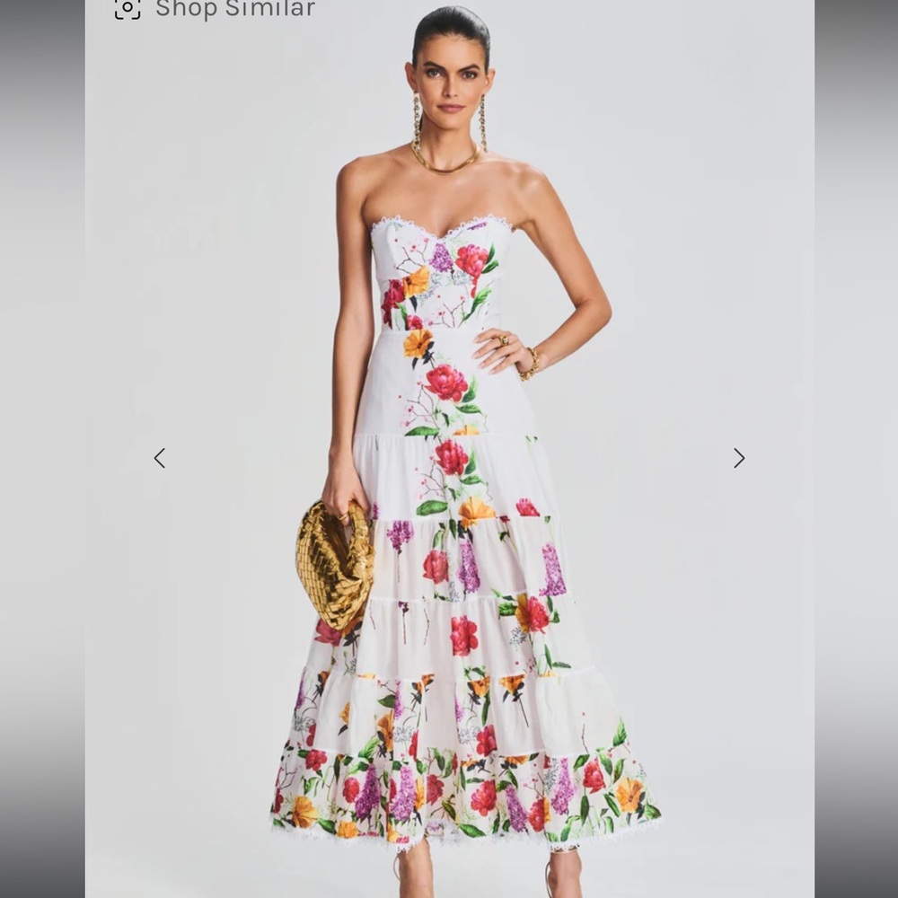 Danny Long Dress in White Bonita